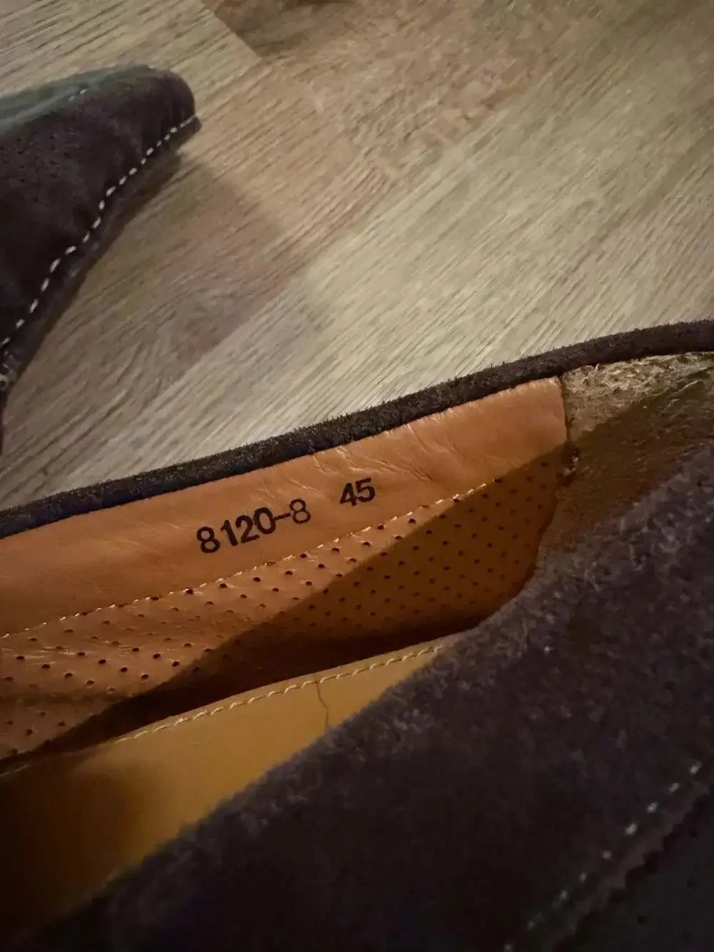 Prada Men's Brown Suede Perforated Penny Loafers Size 45